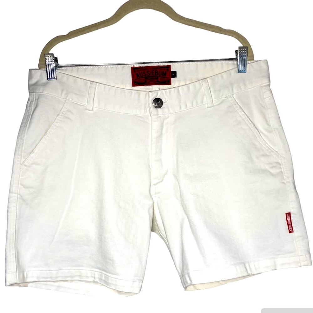 AussieBum White Jean Stretch Shorts Size Large